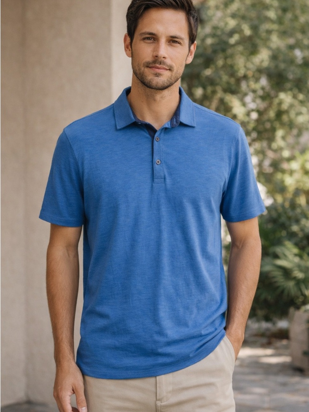 14th & Union Men's Blue Short-Sleeve Polo